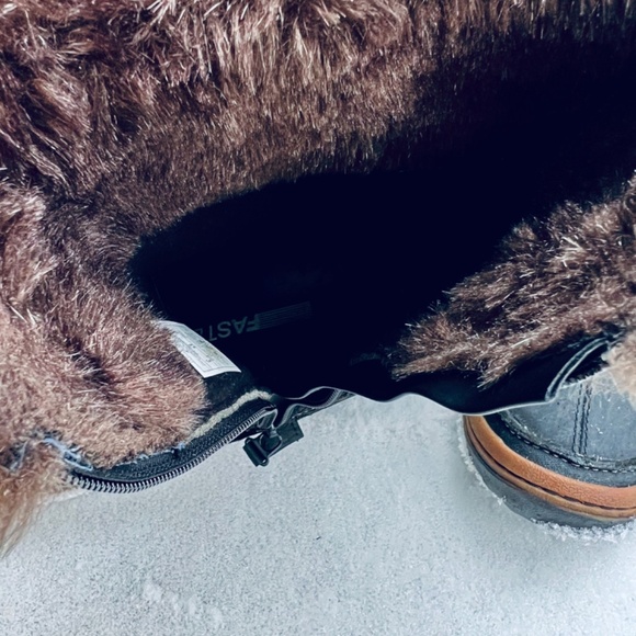 Merrell Women's Leather Faux Fur Trim Winter Boots 9 Black 200G Insu… - Picture 9 of 10